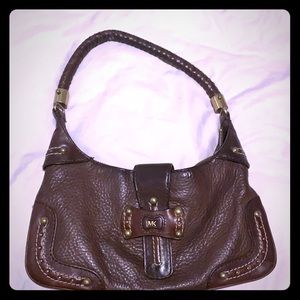 Michael Korda brown leather handbag